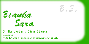bianka sara business card