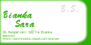 bianka sara business card